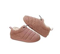 GOXQIT Winter Outdoor Thickened Warm All Inclusive Slippers Indoor Adjustable Button Cotton Shoes Non-Slip Fleece pour Maison(Color4,44-45)