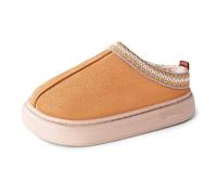 GOXQIT Women's Cotton Shoes with Winter Plush Thickened Large Size Cold Resistant Warm Versatile Comfortable pour Maison(DZ-GM-602 Khaki,44-45)