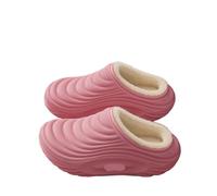 GOXQIT Women's Cotton Slippers with for Winter Warmth, Waterproof and Anti Slip Toe Cover, Home Couple pour Maison(Pink,38-39)