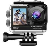 GoXtreme GoXtreme Vision Duo 4K Caméra sport 4K, double écran, protégé contre les projections deau, protégé contre la poussière, étanche, WiFi, accéléré
