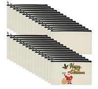 GOYADA 30 Pcs Trousses de Maquillage en Toile, Trousses à Crayons Vierge, Pochette Tissu Zippée Multifonctionnel pour École, Maquillage, Bureau et Bricolage, 12 x 21CM