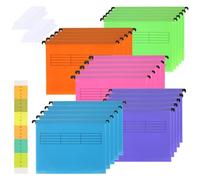 GOYADA Lot de 25 Dossiers Suspendus A4, Dossier Suspendu Polypropylène avec Onglets et Cartes, Dossier Suspendus pour Bureau, École, 5 Couleurs