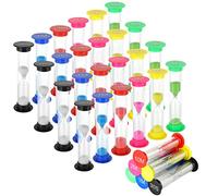 GOYADA Lot de 36 Sabliers 30S/1Min/2Min/3Min/10Min, Sabliers Minuterie, 6 Couleurs Minuterie Horloge de Sable Hourglass, Sablier pour Loisirs, Cuisine, Jeux, Travail