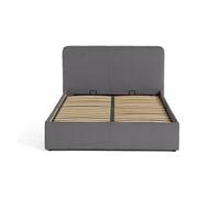 Goyave - lit coffre - 140x190 - en velours côtelé - sommier inclus - Gris Anthracite