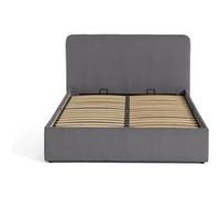 Goyave - lit coffre - 140x190 - en velours côtelé - sommier inclus - Gris Anthracite Gris Anthracite