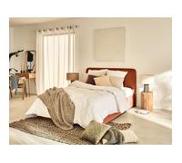Goyave - lit coffre - 160x200 - en tissu - sommier inclus - Terracotta Terracotta