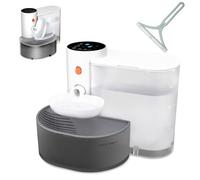 GOYJOY Fontaine à eau intelligente pour animaux de compagnie, fontaine à eau sans filtre pour chat, fontaine ultra silencieuse, séparation des eaux usées et eau toujours fraîche, avec 1 épilateur pour