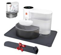 GOYJOY Fontaine à Eau Intelligente pour Chat sans Filtre - Fontaine à Eau Ultra silencieuse - Séparation des eaux usées et Eau Toujours fraîche (Comprend Un Tapis Alimentaire en Silicone)