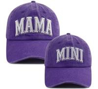 Goyklrb Lot de 2 casquettes de baseball assorties pour maman et fille, chapeau réglable en coton brodé parent-enfant, Violet brodé, Taille unique