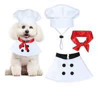 GOYOSWA Costume de Chef pour Chien - Écharpe, Chapeau et vêtements pour Chiens de Petite, Moyenne et Grande Taille - Costume d'halloween et de Vacances