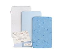 Goysila Drap Housse Lit Bébé Cododo 50x83 cm, Chicco Next2Me, Lot de 3 | 100% coton Oeko-Tex, alèse protège-matelas respirante absorbante, compatible Chicco Next2me, Kinderkraft, Lullago