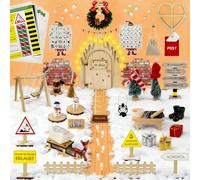 Gozuein 86 PCS Lutin de Noël Kit Complet, Inclut Porte Magique de avec LED, Calendrier de l'Avent, Sapin et bien plus encore, pour Décorations Festives Personnalisées, Idéal pour Cadeau Enfant