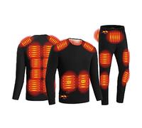 GOZYLA Combinaison Chaude Chauffante pour Hommes Sous Vêtements Thermiques Chauffants Intelligents USB, Ensemble de Sous Vêtements Thermiques Chauffants À Isolation Noire, Pour le Cyclisme en Plein Ai