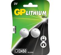 GP 0602450 C2 Pile Bouton au Lithium CR2450, 3 V, Blister de 2