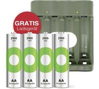 GP Aktion Gratis Ladegerät USB-Modell Ladegerät GP B441 inkl. 4x AA-Akku Pile rechargeable LR6 (AA) NiMH 2100 mAh 1.2 V 1 set