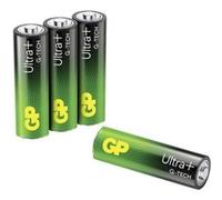 GP Lot de 4 Piles alcalines Ultra Plus AA 1,5 V (Mignon/R6), Nouvelle Technologie GTECH Longlife pour Une très Longue durée de Vie et Une Grande stabilité, Lot de 4 Piles AA Ultra+
