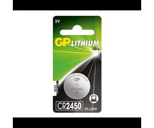 GP Batteries Pile bouton Lithium CR2450 3V 610mAh, Durée de vie 10 ans, Température de fonctionnement -10°C à 60°C, Acier inoxydable, Conditionnement Blister