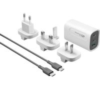 GP Chargeur USB 65 W 1x USB-A, 2x USB-C® Power Delivery, Quick Charge 4.0 blanc intérieure avec adaptateur pour lEurope, avec adaptateur UK, avec adaptateur
