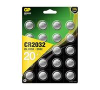 GP CR2032 Lot de 20 Piles Bouton au Lithium 3 V CR 2032 / DL2032 - Tension : 3 V (20 pièces par Lot de 4 x 5 Piles Amovibles Individuellement)