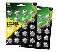 GP CR2032 Lot de 8 x 5 piles (40) bouton au lithium CR 2032 / DL2032 3 V