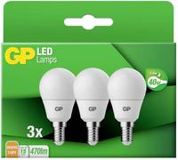 GP GPMGLE14STD854C3 LED CEE F (A - G) E14 forme de globe 5.6 W = 40 W blanc chaud (Ø x L) 45 mm x 84 mm 3 pc(s)