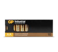 GP Lot de 10 Piles alcalines AA industrielles 1,5 V, également appelées Mignon / LR6, dans Un Emballage en Papier sans Plastique