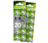GP Piles Bouton LR44 | Piles AG13 / L1154f / V13GA | Pack de 20 Piles Bouton Alcalines 1,5 V (Tension 1,5 Volt)