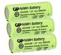GP Lot de 3 piles 2/3 AAA 1,2 V/400 mAh GP40AAAM Micro NiMH Hauteur 29,7 mm Rechargeable Attention 2/3AAA - Pas de piles AAA