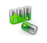 GP Lot de 4 Piles alcalines Super alcalines D 1,5 V, idéales pour alimenter Les appareils du Quotidien - Nouvelle Technologie G-Tech-Longlife - Lot de 4 Piles LR20