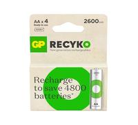 GP Lot de 4 piles rechargeables ReCyko 2600 AA Ni-MH 1,2 V