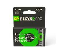 GP Lot de 4 piles rechargeables ReCyko Pro AA Ni-Mh 1,2 V