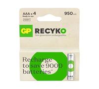 GP Lot de 4 piles Recyko 950 AAA Slim Pen Ni-Mh rechargeables 1,2 V