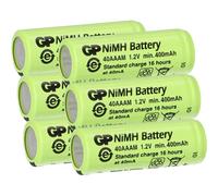 GP Lot de 6 piles 2/3 AAA 1,2 V / 400 mAh GP40AAAM Micro NiMH Hauteur 29,7 mm Rechargeable - Attention 2/3AAA - Pas de piles AAA
