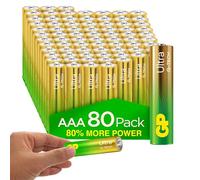 GP Lot de 80 piles AAA ultra alcalines triple A, alimentation longue durée pour appareils haute performance, idéales pour radio, appareil photo, alarme, utilisation industrielle, anti-fuite, durée de