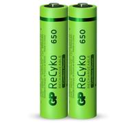 GP NiMH ReCyko AAA 650mAh 1,2V rechargeable, 2 pièces