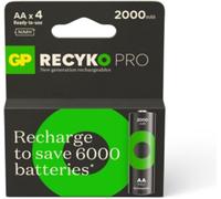4 Piles Rechargeables AA / HR6 2000mAh GP ReCyko Pro