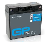 GP-PRO Gel Batterie 12V 22Ah 51913 GT19BL-BS Batería moto, sans entretien scellée préchargée similaire YT19BL-BS / 51814/52015, Anthracite, bleu, noir
