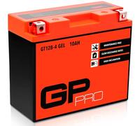 GP-PRO GT12B-4 12V 10Ah GEL Batterie de démarrage (compatible avec YT12B-4 / YT12B-BS) (Sans entretien/Scellé) Moto Accumulateur