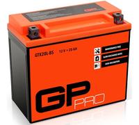 GP-PRO GTX20L-BS 12V 20Ah GEL Batterie de démarrage (semblable à YTX20L-BS / YTX20HL-BS) (Sans entretien / Scellé) Moto Accumulateur
