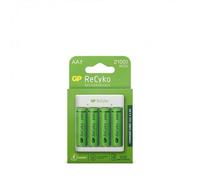 GP ReCyKo E411 USB - Chargeur 8 heures + 4 accus LR6/AA 2100 mAh
