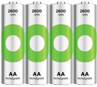 GP RECYKO Lot de 4 Piles AA NiMH 2600 mAh, 1,2 V, très Faible Auto-décharge, pré-chargées pour Une Utilisation immédiate