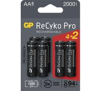 GP Recyko Pro 2000. 6 piles AA rechargeables