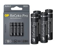 GP Recyko Pro Lot de 4 piles rechargeables AAA Slim Ni-Mh 1,2 V