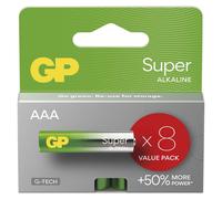 GP - Super Alcaline. AAA DE QUALITÉ SUPÉRIEURE. 1,5V - 8 pièces