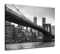 GP TONER Impression sur Toile Pont de Manhattan Noir et Blanc 100X80