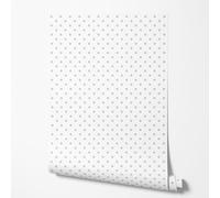 GP TONER Papier peint intissé à petits pois gris et blanc style minimaliste moderne décoration murale salon chambre papier peint résistant à la lumière 10m x 0,5m