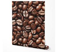 GP TONER Papier peint intissé grains de café marron cuisine café restaurant design moderne réaliste lavable papier peint résistant à la lumière 5m x 0,5m
