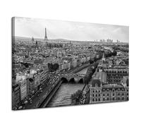 GP TONER tableau toile Paris noir et blanc France 120X80