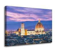 GP TONER Toile Peinture Architecture Florence Nuit 70X50 Italie Cathédrale