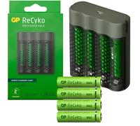 GP - Chargeur USB de batteries + 4 piles Nimh AAA 950 mAh